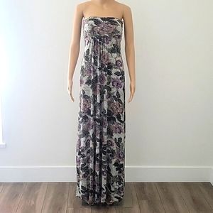 Floral Strapless Maxi Dress